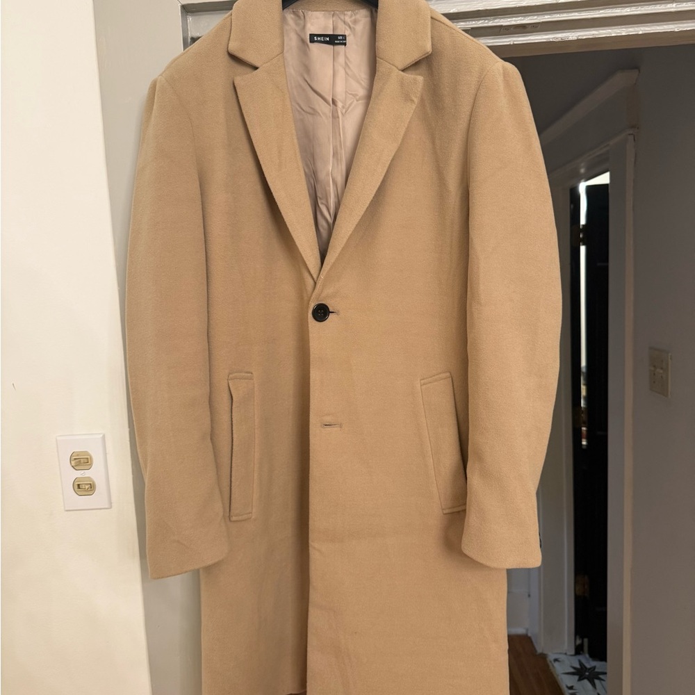 SHEIN Men's Classic Camel Trench